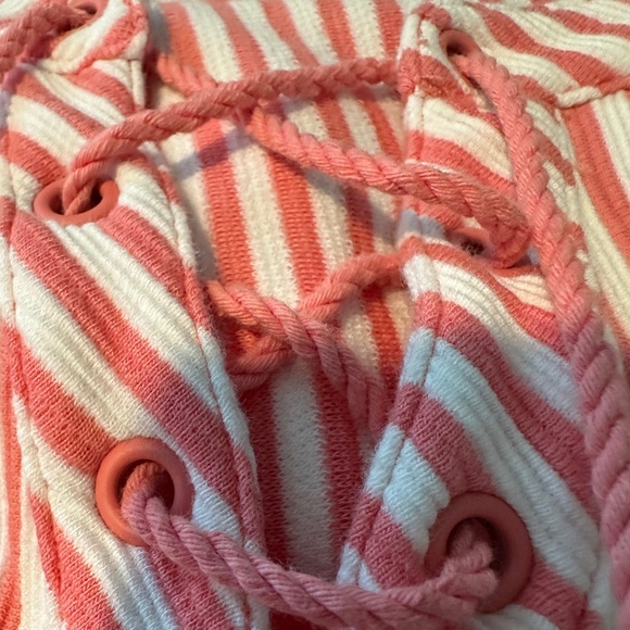 C. Wonder Striped Nautical Short Sleeve Dress Coral White XL NWOT - Picture 4 of 7